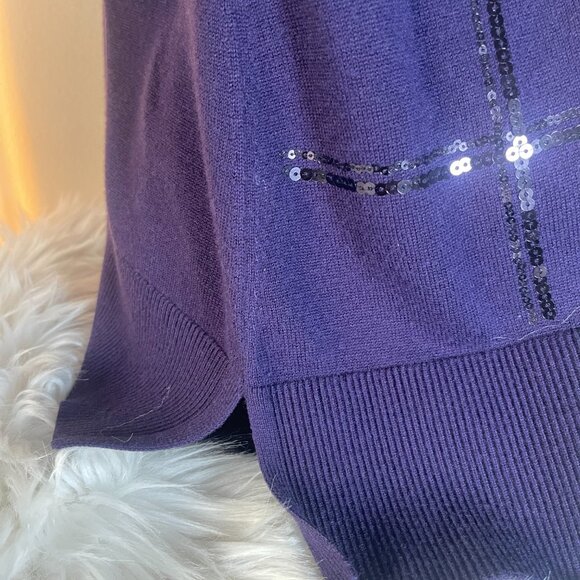 Chico's -Beautiful, Elegant, Chic Purple Sequined Embellished Sweater - Picture 14 of 14